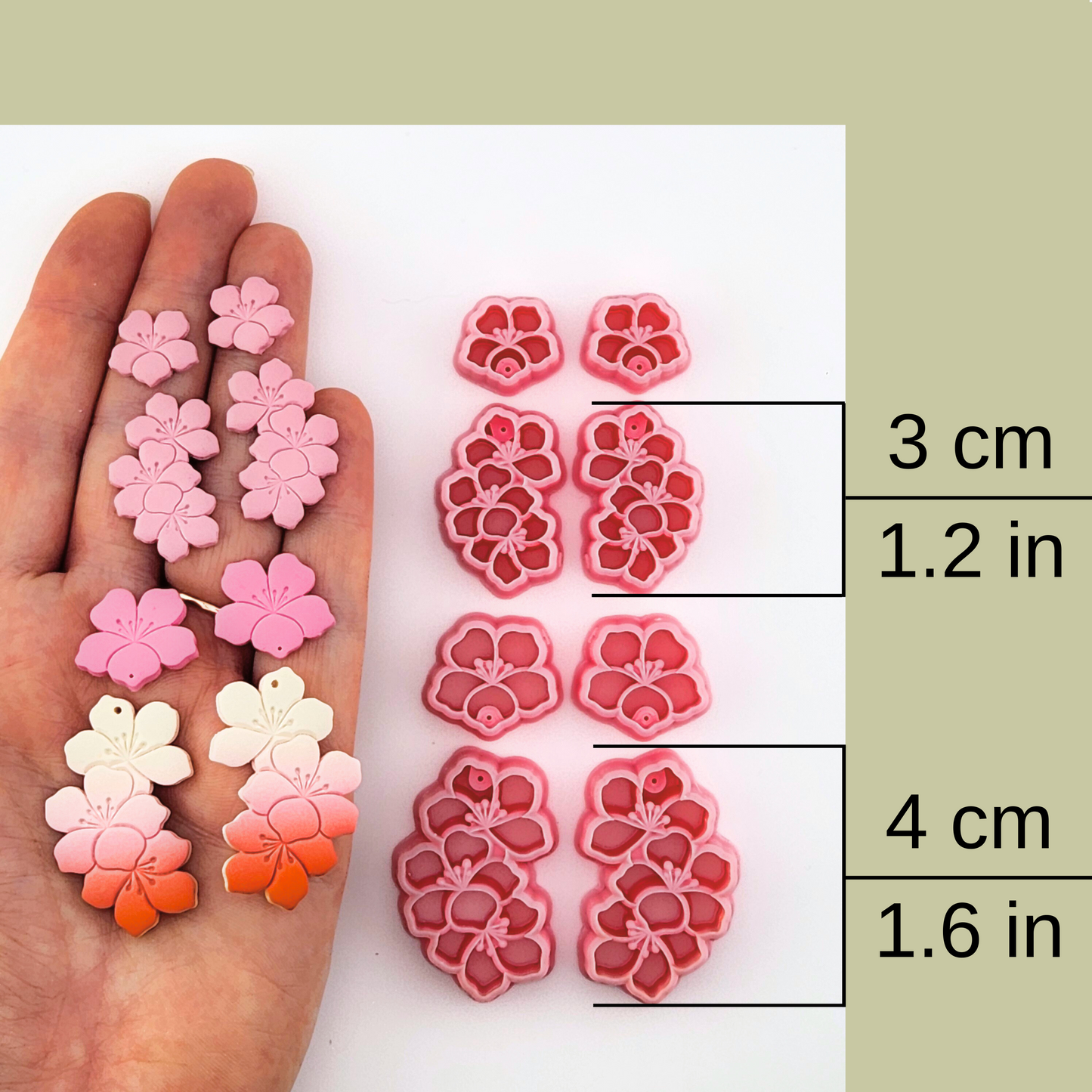 Floral Cascade Mirrored Polymer Clay Cutter Set