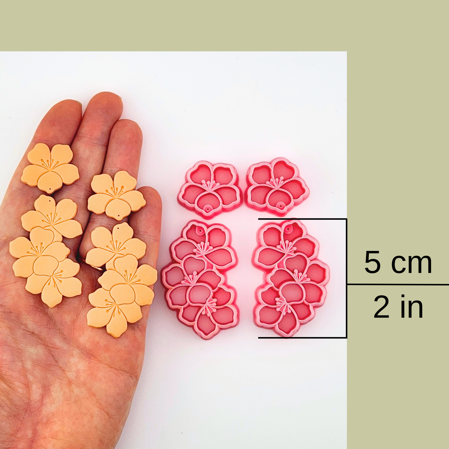 Floral Cascade Mirrored Polymer Clay Cutter Set