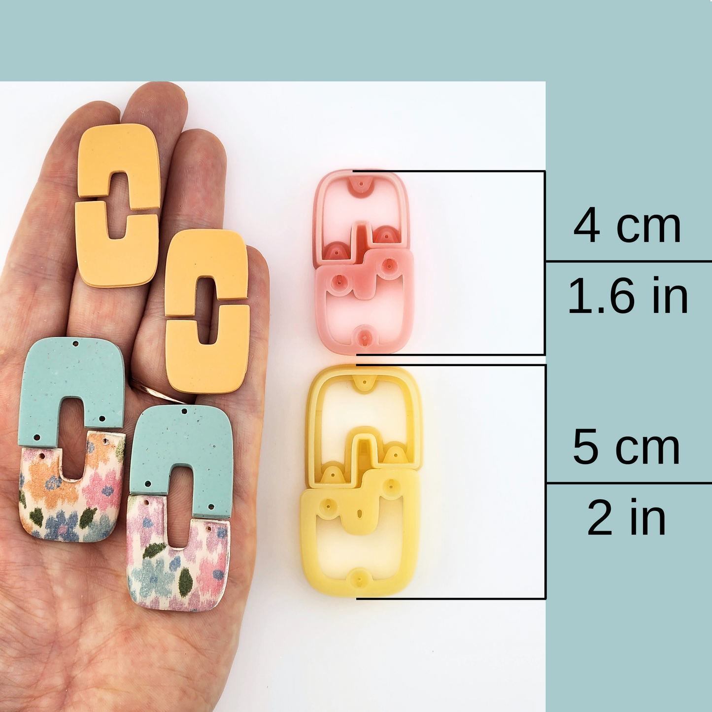 Jolene Duet Cutters - Mirrored Polymer Clay Cutter Set