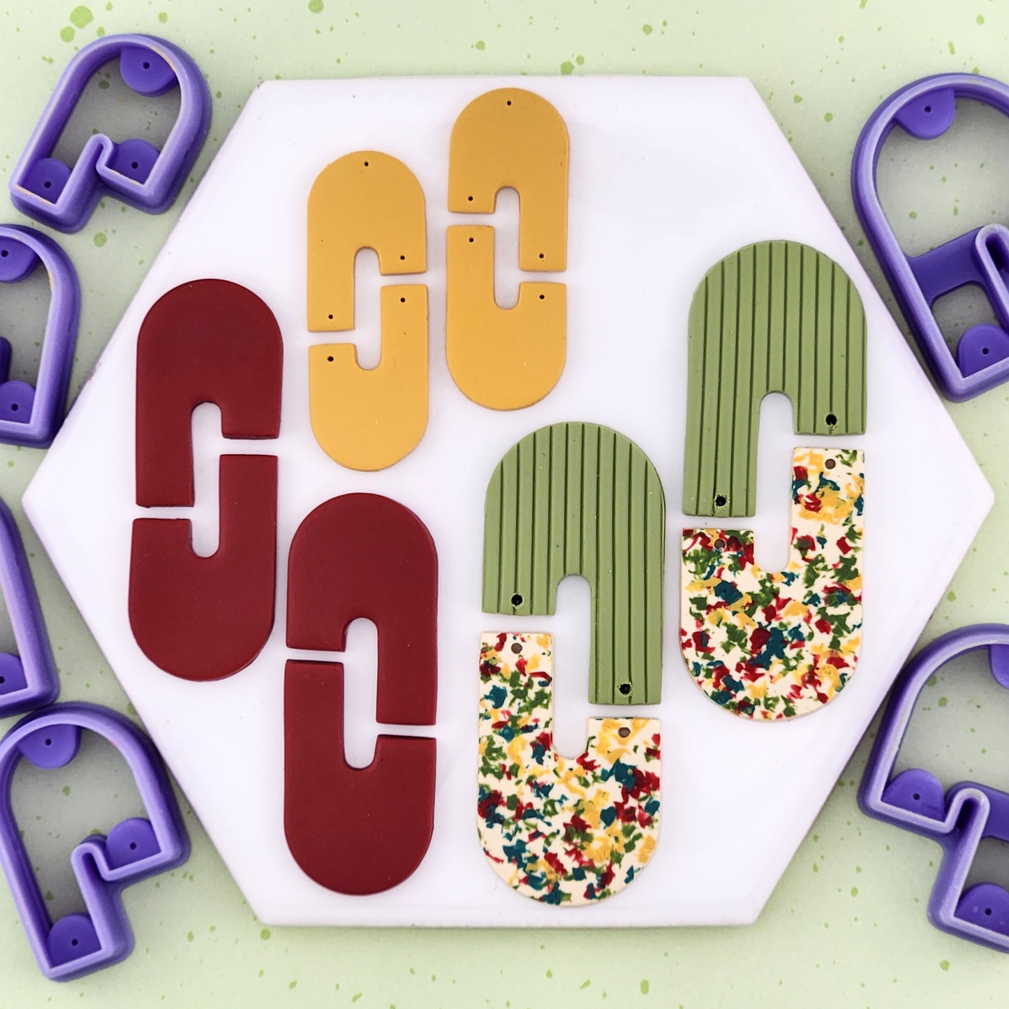 Rochelle Duet Cutters - Mirrored Polymer Clay Cutter Set