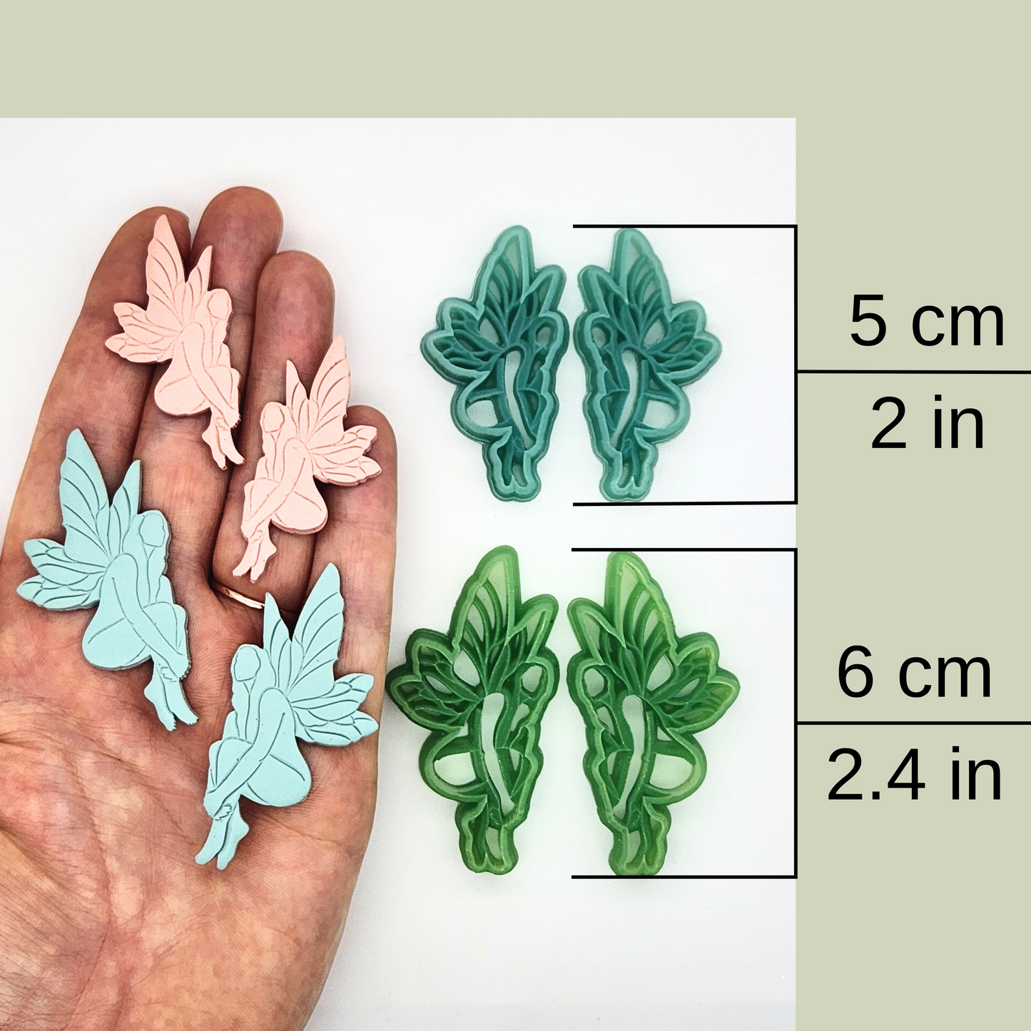 Fairy Polymer Clay Cutters - Mirrored Pair