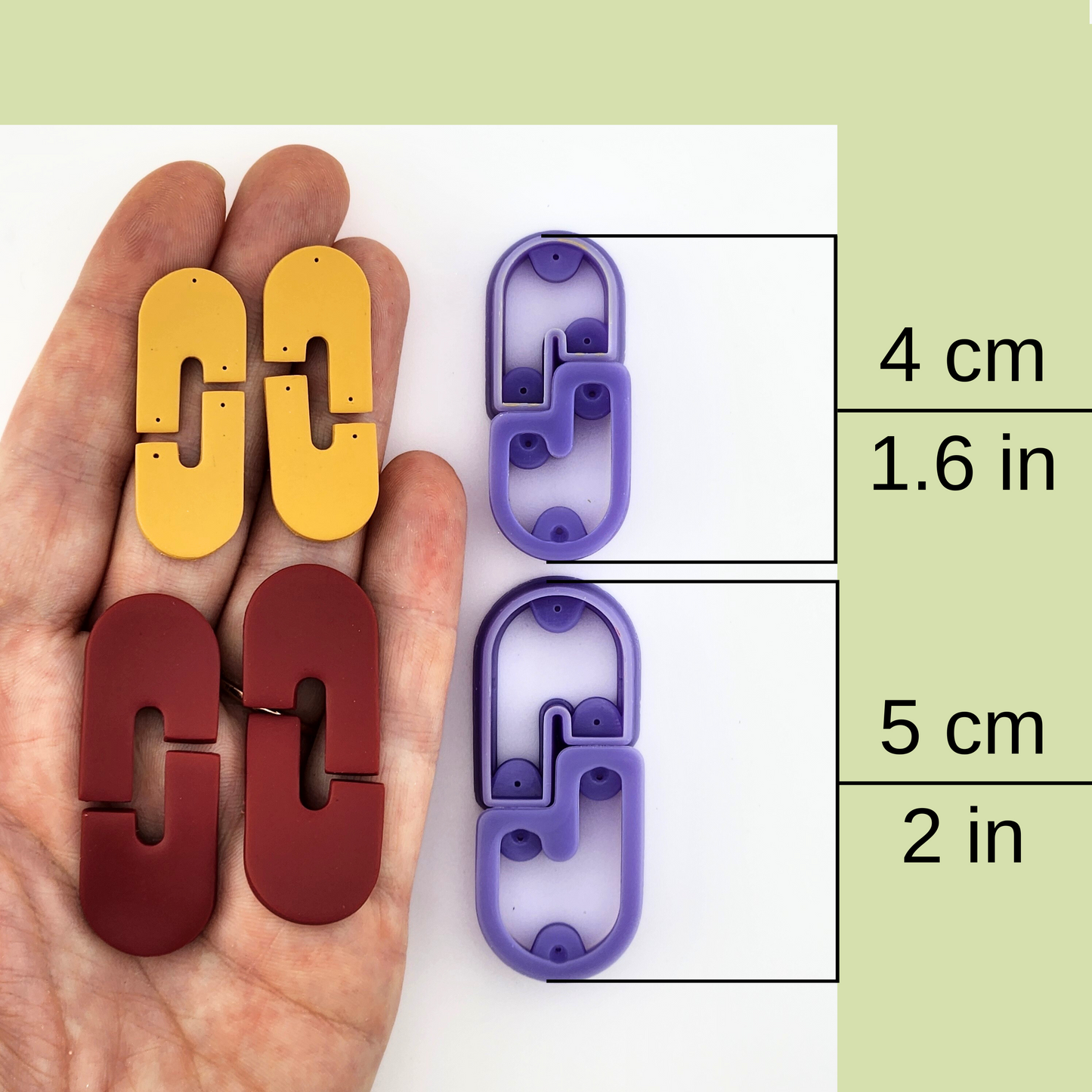 Rochelle Duet Cutters - Mirrored Polymer Clay Cutter Set