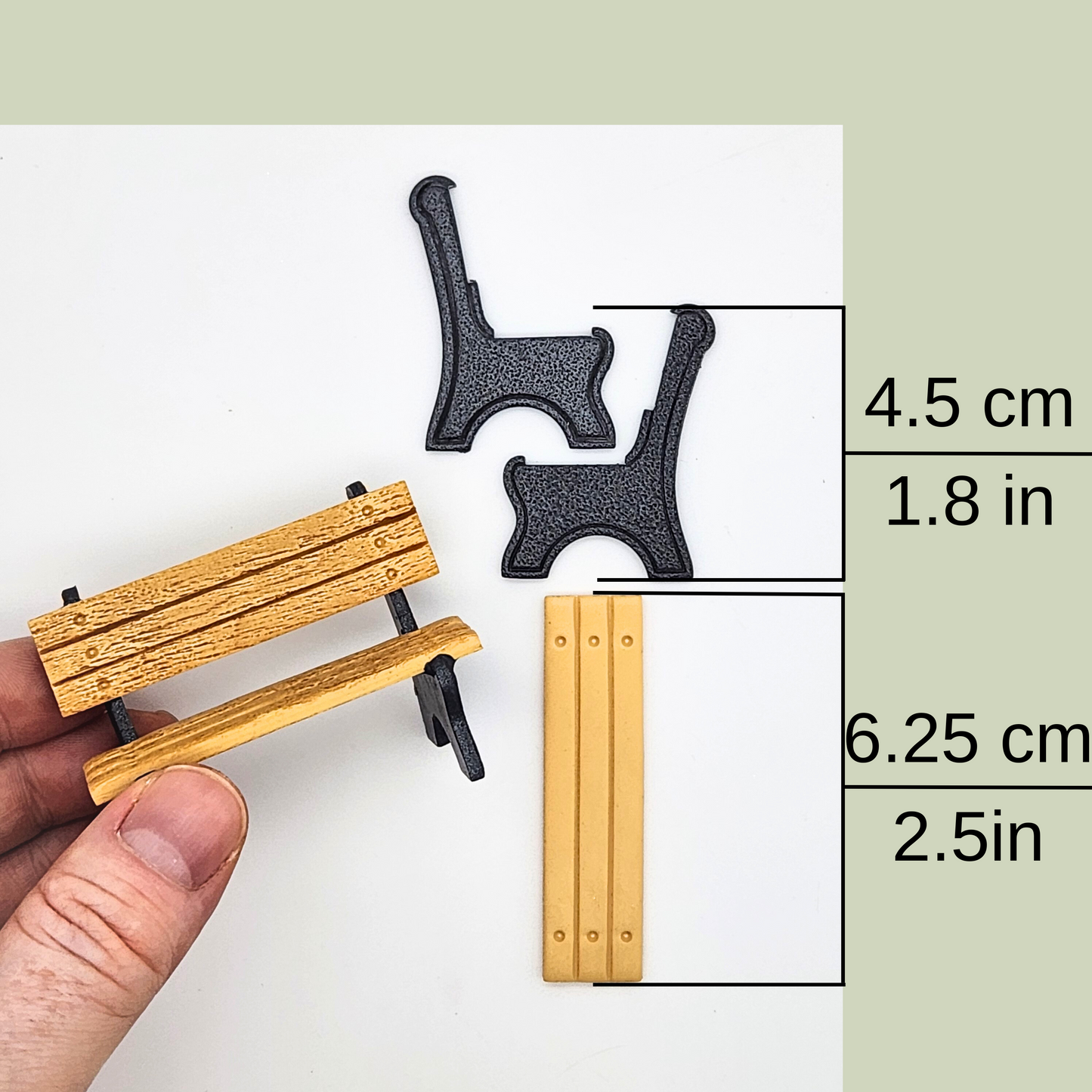 3D Garden Bench Polymer Clay Cutter Set