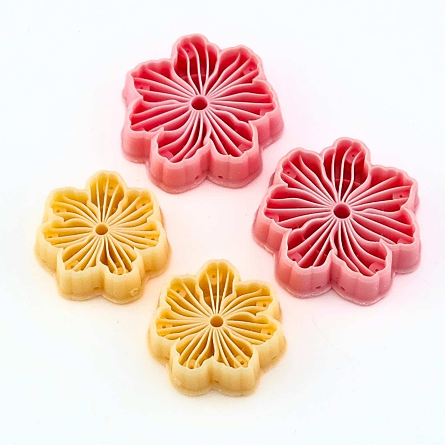 Hand-Drawn Blossom Mirrored Polymer Clay Cutter Set
