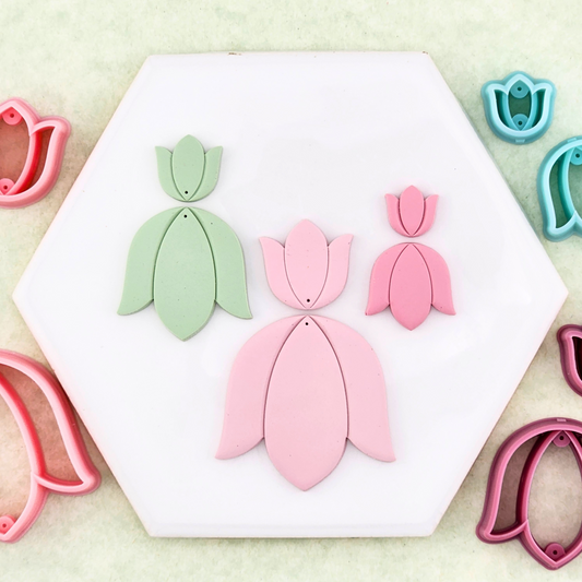 Tulip Dangle Mirrored Polymer Clay Cutter Set