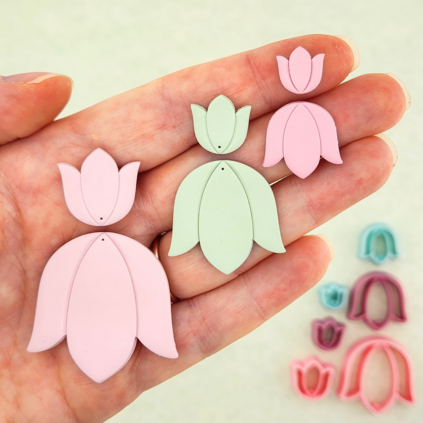 Tulip Dangle Mirrored Polymer Clay Cutter Set
