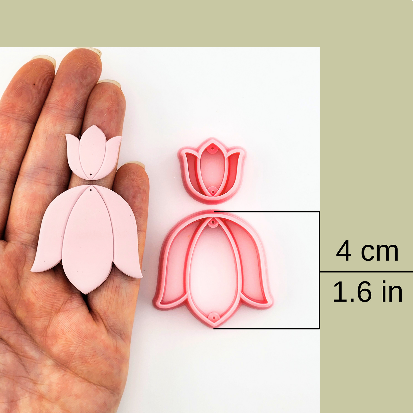 Tulip Dangle Mirrored Polymer Clay Cutter Set