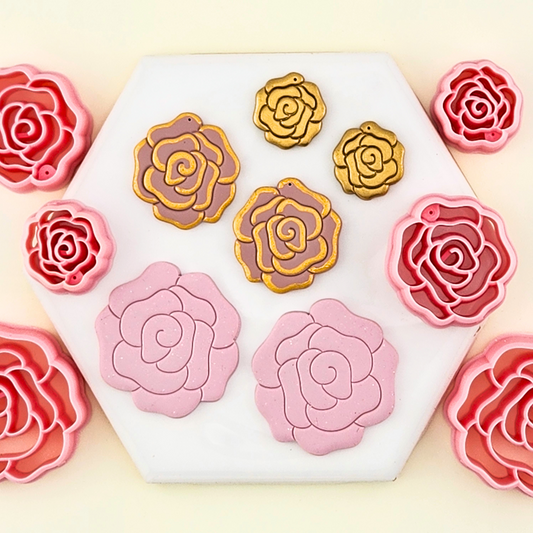 Rose Mirrored Polymer Clay Cutter Set