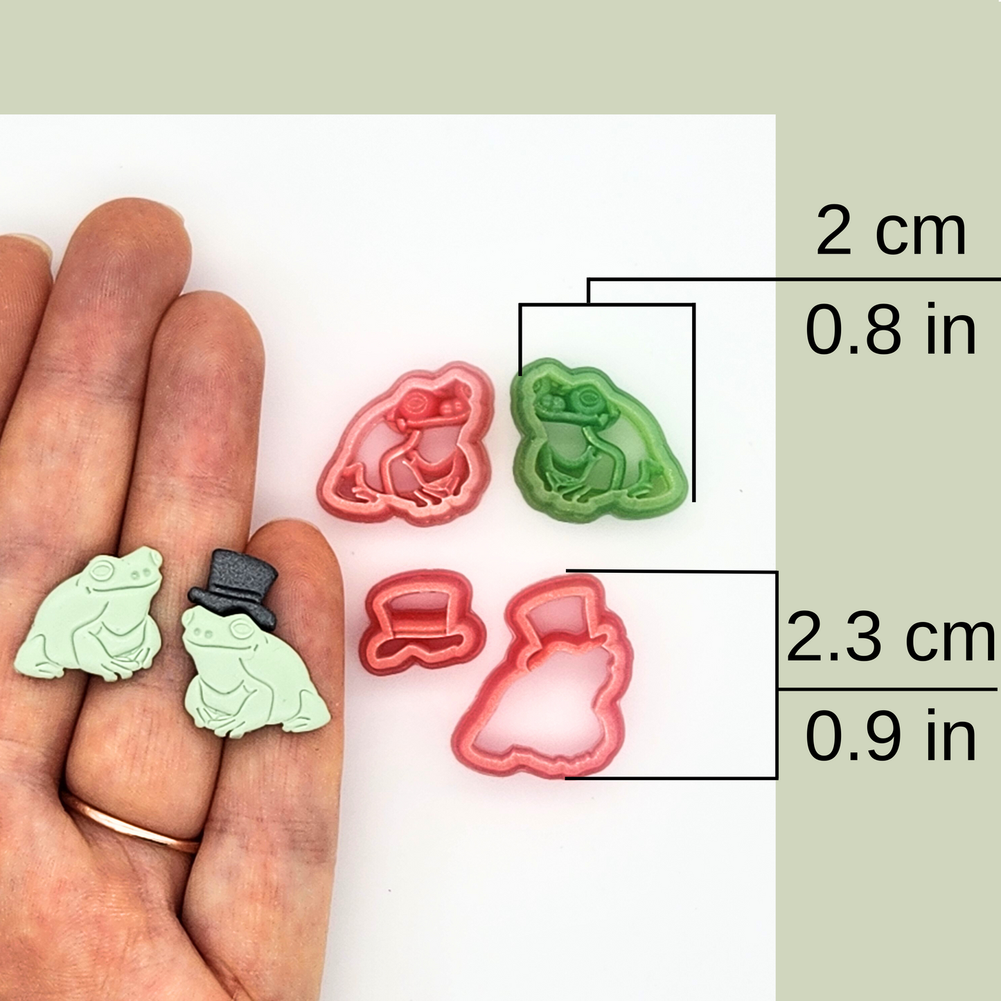 Mr. Frog and Top Hat Polymer Clay Cutters - Mirrored Sets