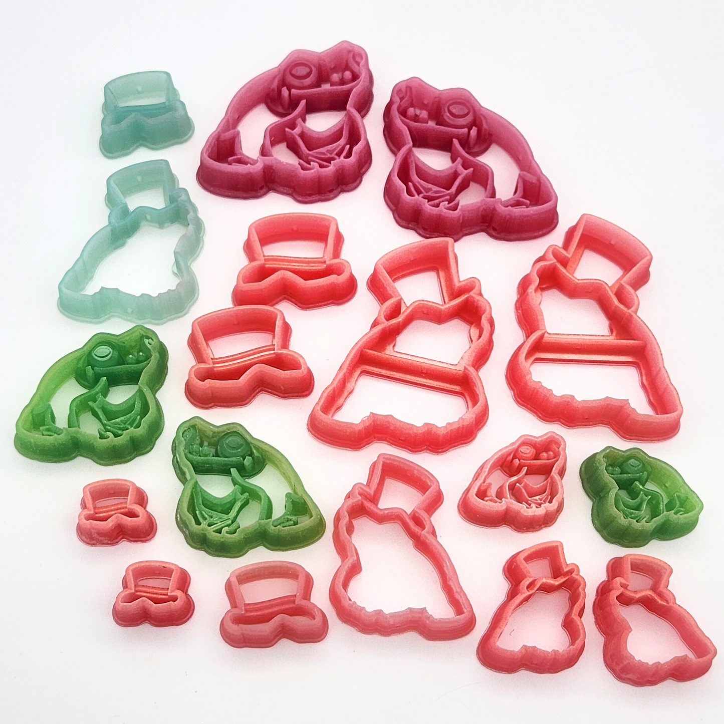 Mr. Frog and Top Hat Polymer Clay Cutters - Mirrored Sets