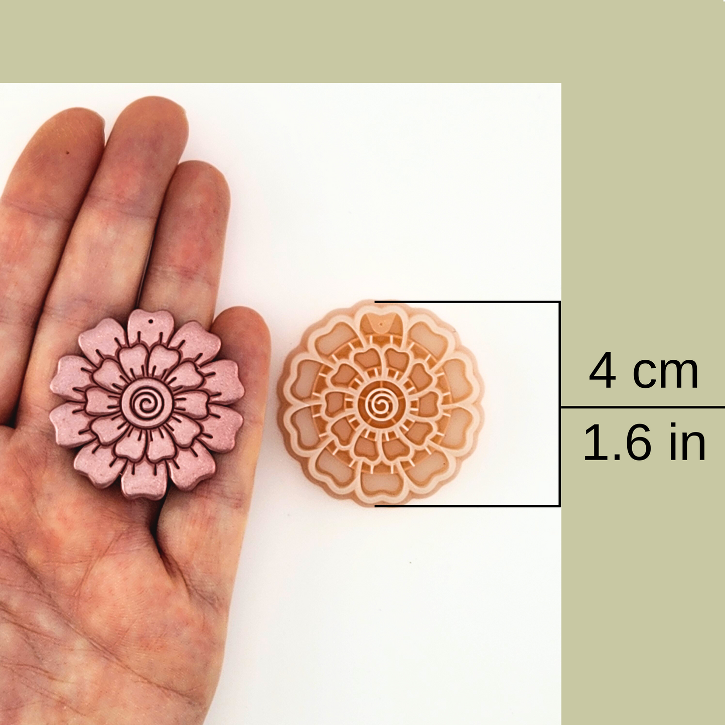 Henna Daisy Polymer Clay Cutter