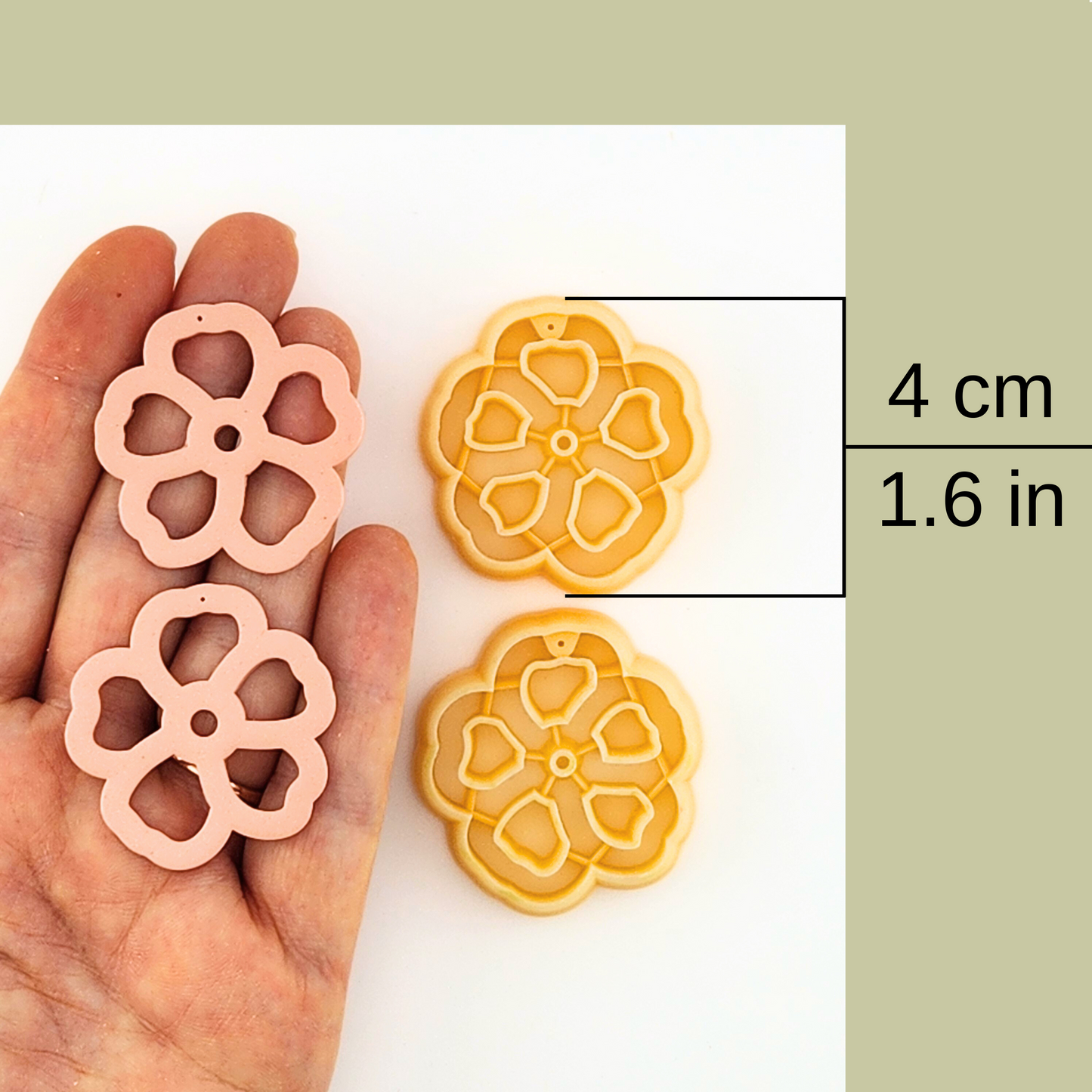 Frame Flower Mirrored Polymer Clay Cutter Set