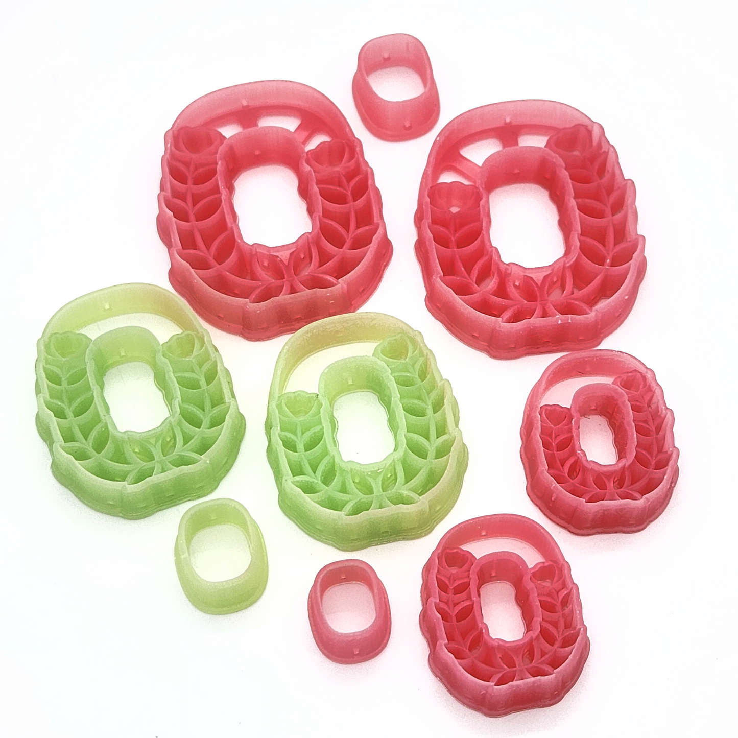Floral Doughnut Polymer Clay Cutter Set - Mirrored Set