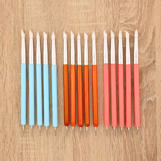 5-Piece Dual-Ended Silicone & Dotting Tools for Polymer Clay and Resin