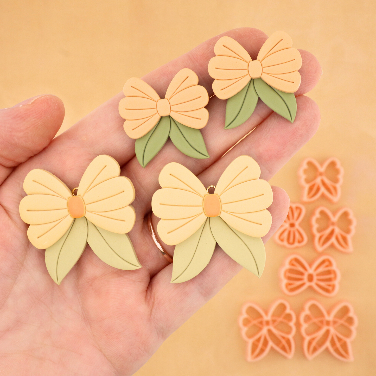 Daisy Bow Mirrored Polymer Clay Cutter Set