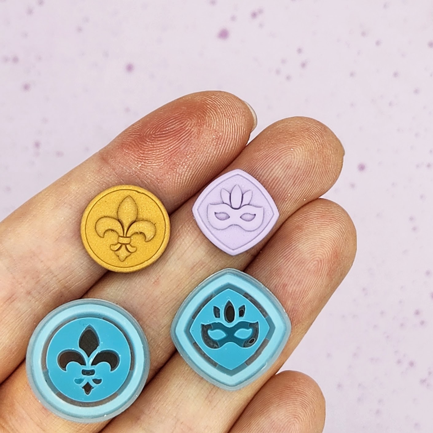 Fleur de Lis, Mask, Mardi Gras Stud Polymer Clay Cutters
