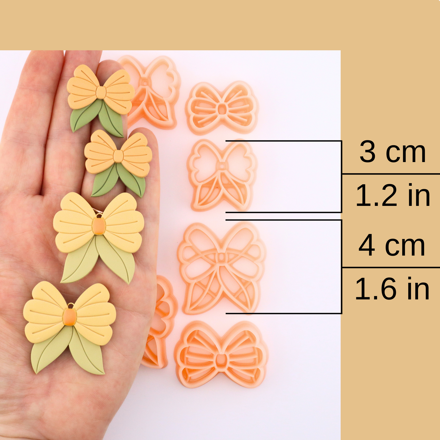 Daisy Bow Mirrored Polymer Clay Cutter Set