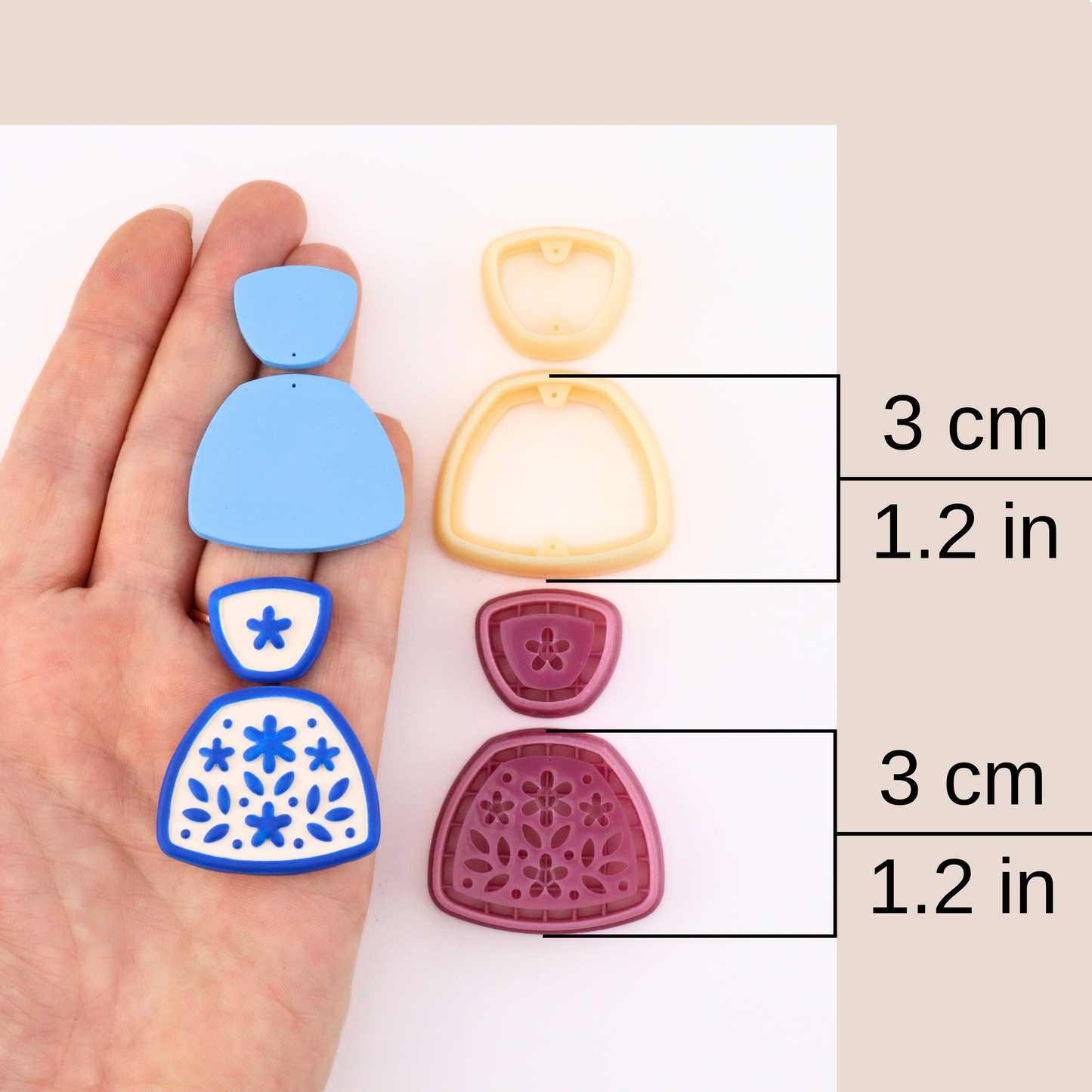 Mia Trapezoid Polymer Clay Cutter Set