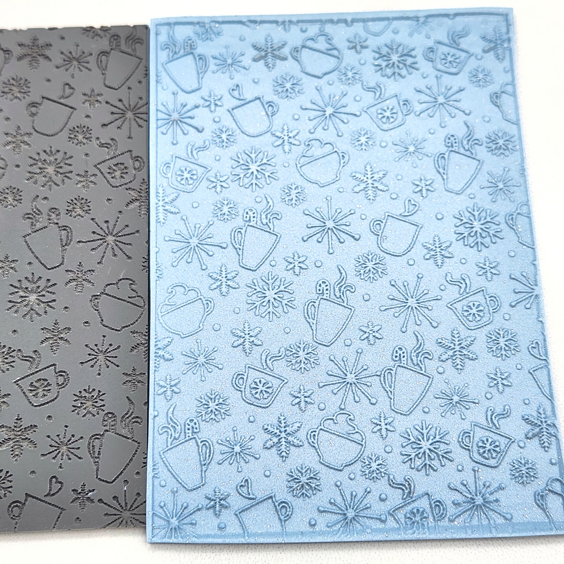 Actual Sample of Cold Weather Cocoa texture used on polymer clay slab