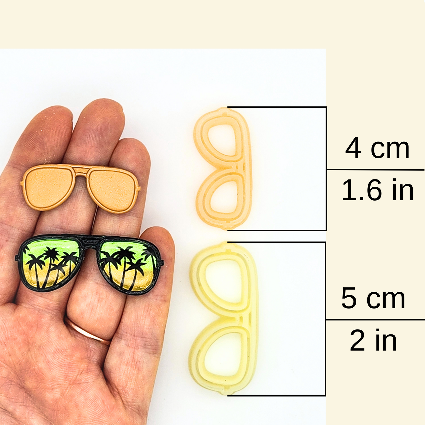Aviator Sunglasses Polymer Clay Cutter