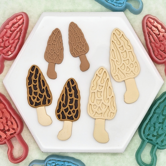 Morel Mushroom Polymer Clay Cutters - Mirrored Pair