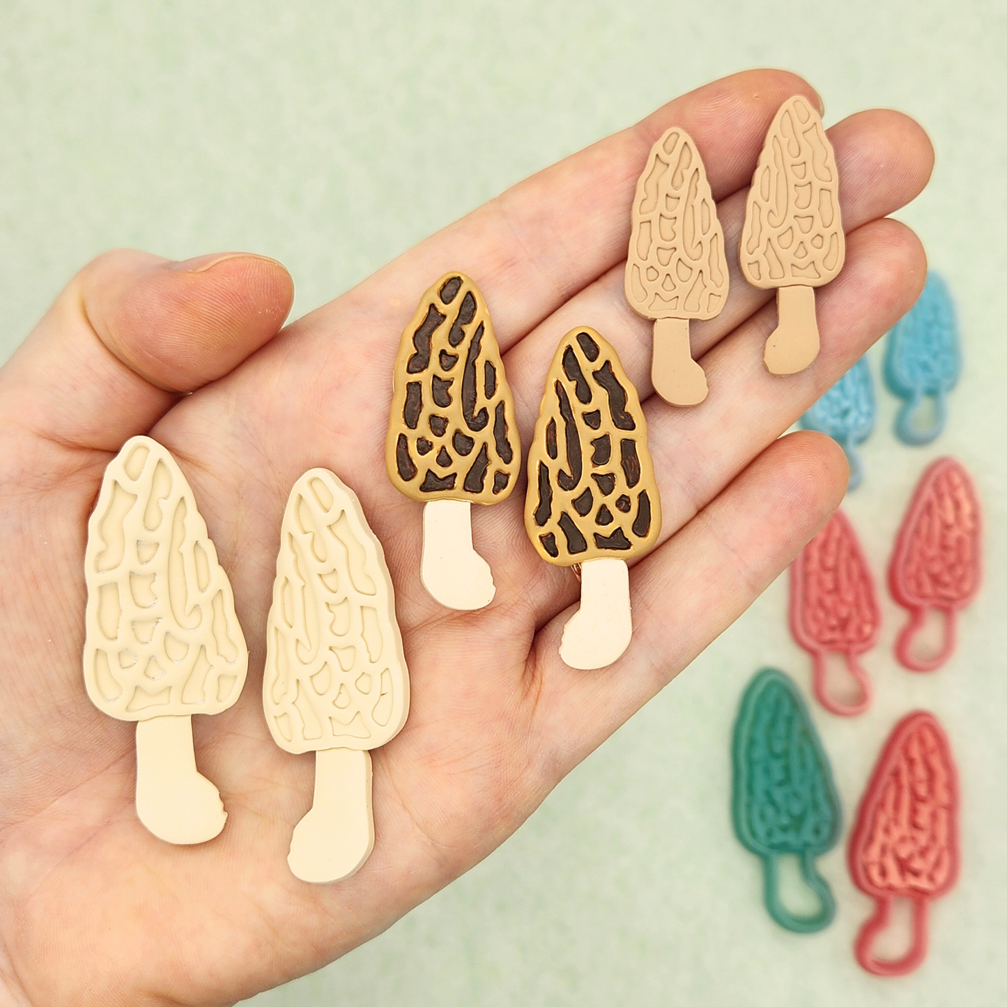 Morel Mushroom Polymer Clay Cutters - Mirrored Pair