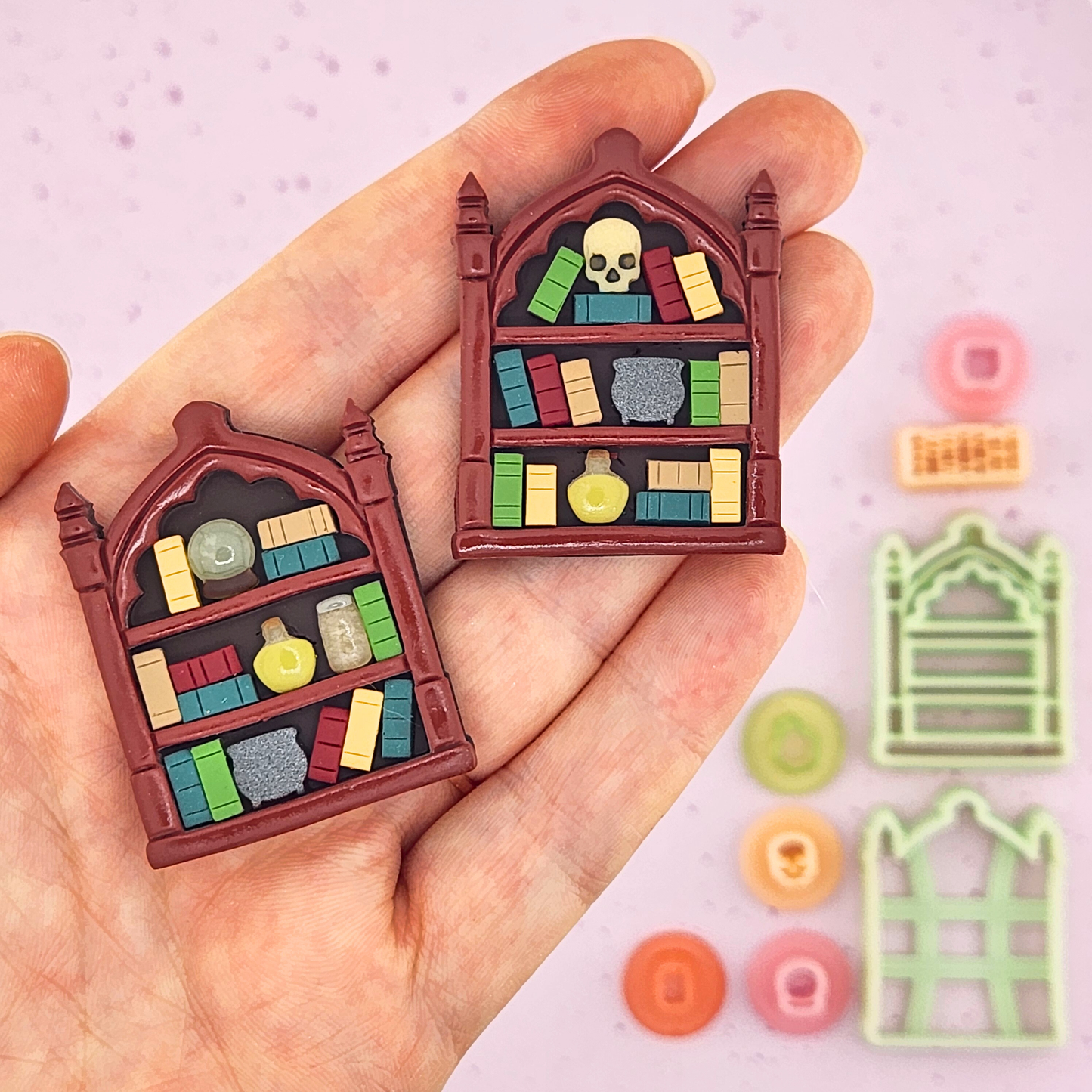 Witch's Bookshelf Polymer Clay Cutter Set