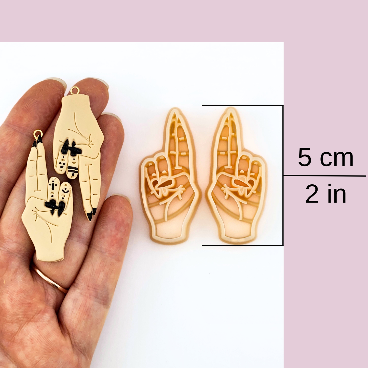 As Above, So Below Hands Polymer Clay Cutters - Mirrored Pair