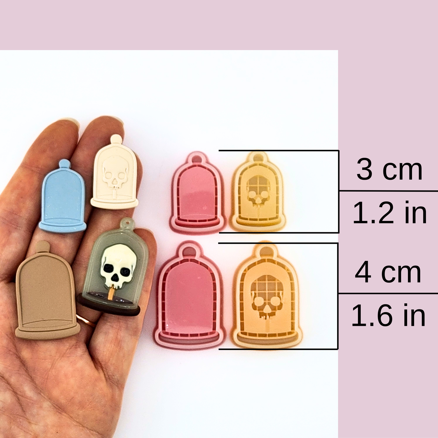 Bell Jar with Skull Polymer Clay Cutter
