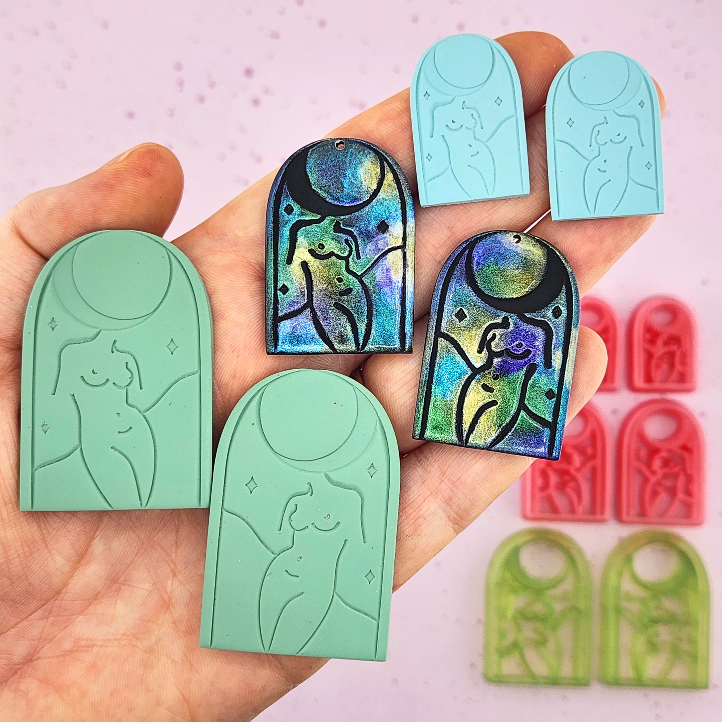 Moon Goddess Arch Polymer Clay Cutters - Mirrored Pair