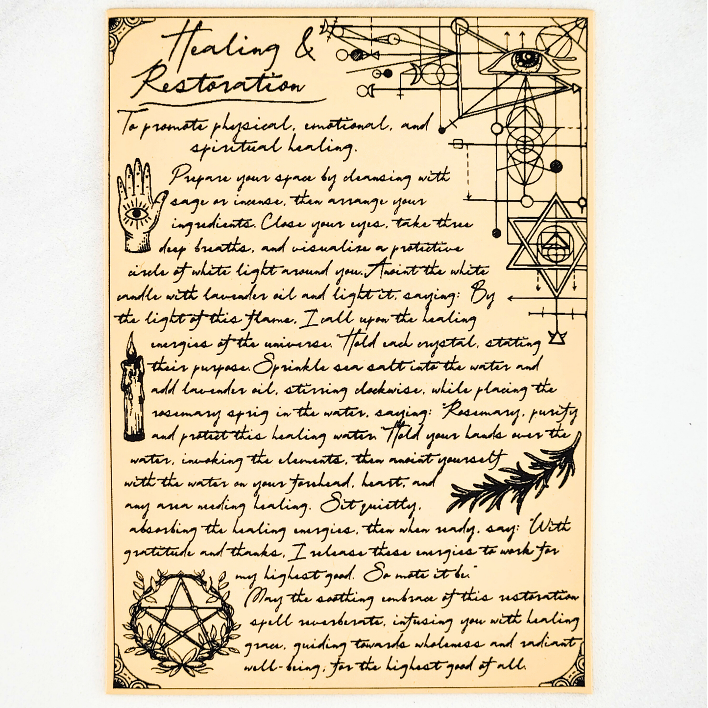 Healing & Restoration Spell Polymer Clay Silk Screen