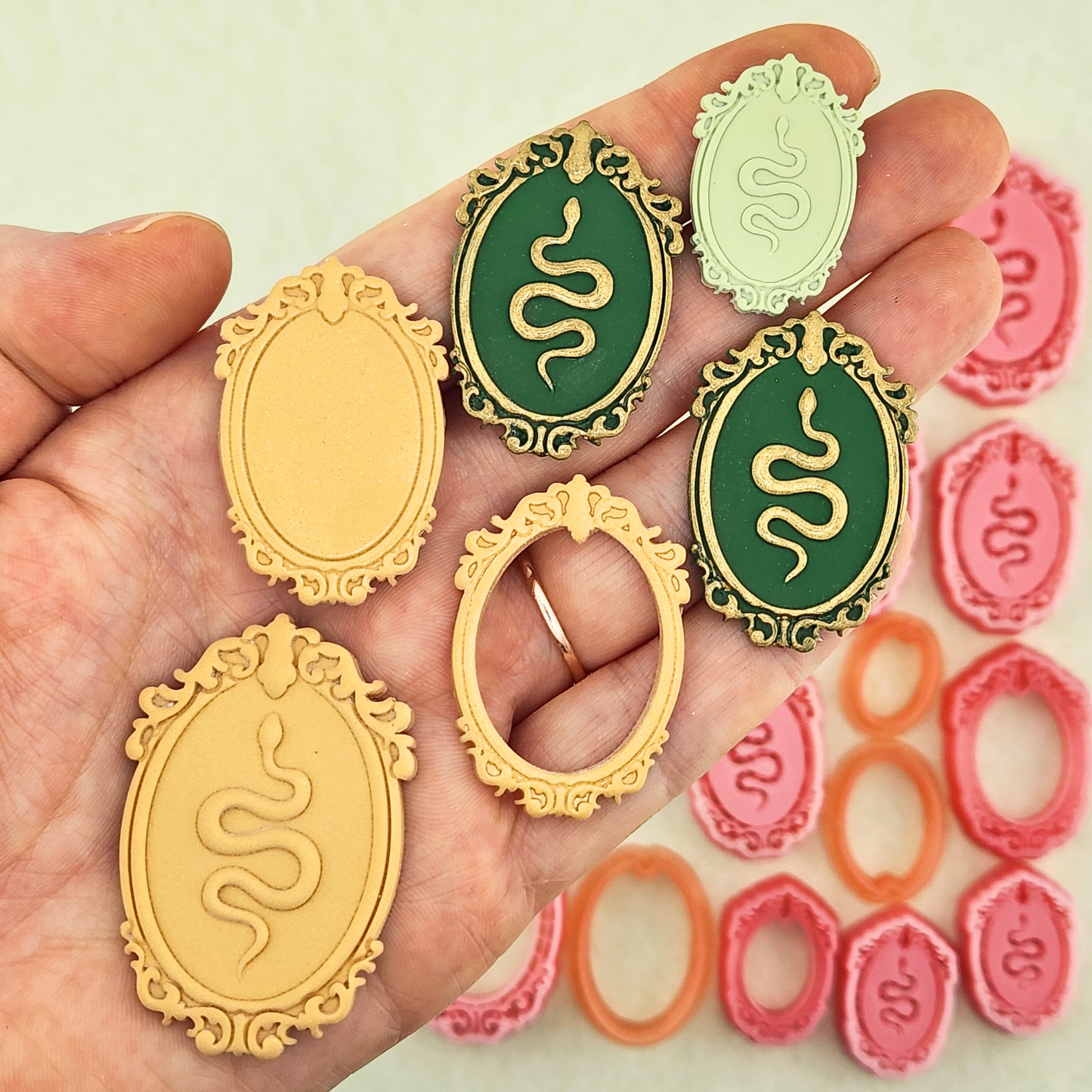 Snake & Frame Polymer Clay Cutters - Mirrored Pair
