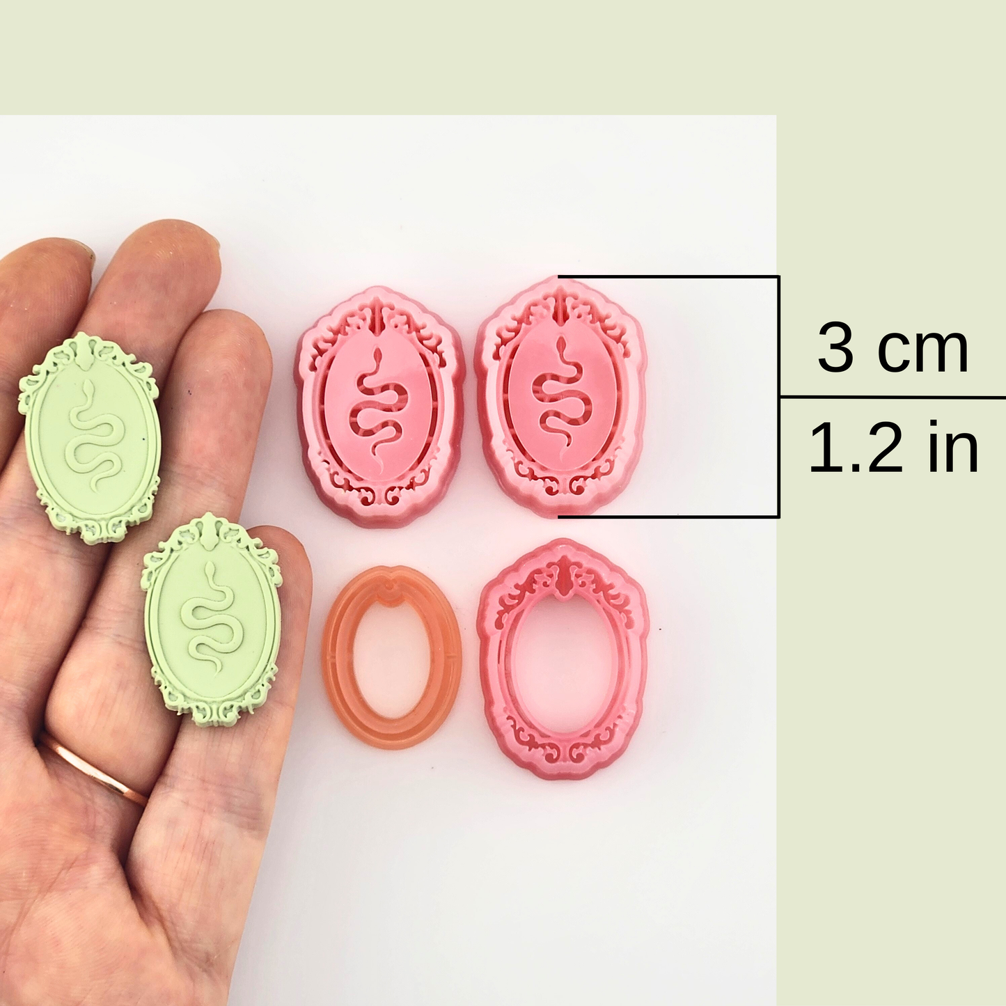 Snake & Frame Polymer Clay Cutters - Mirrored Pair