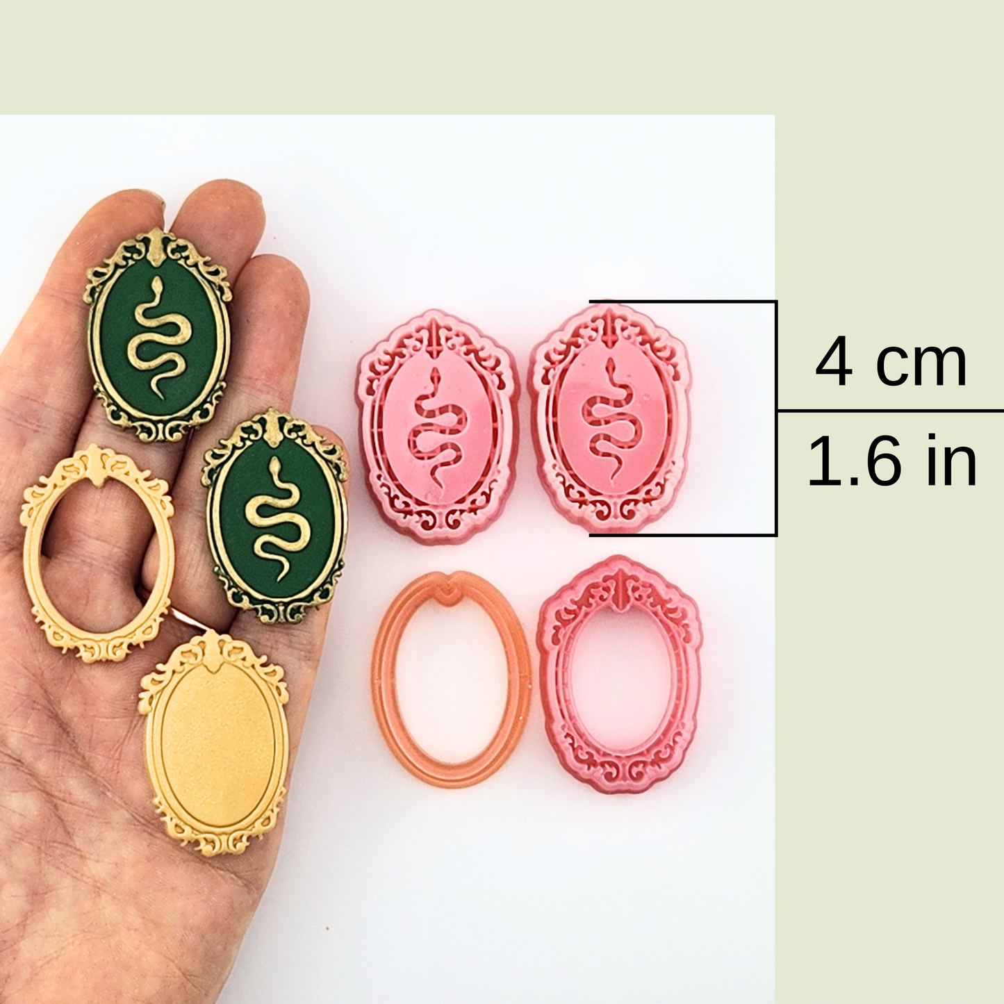 Snake & Frame Polymer Clay Cutters - Mirrored Pair