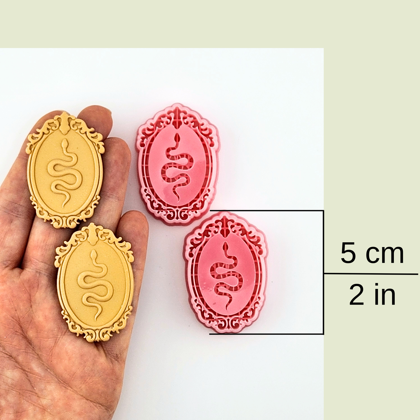 Snake & Frame Polymer Clay Cutters - Mirrored Pair