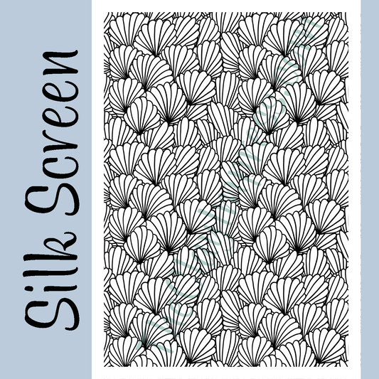 Silkscreen with abstract shell design