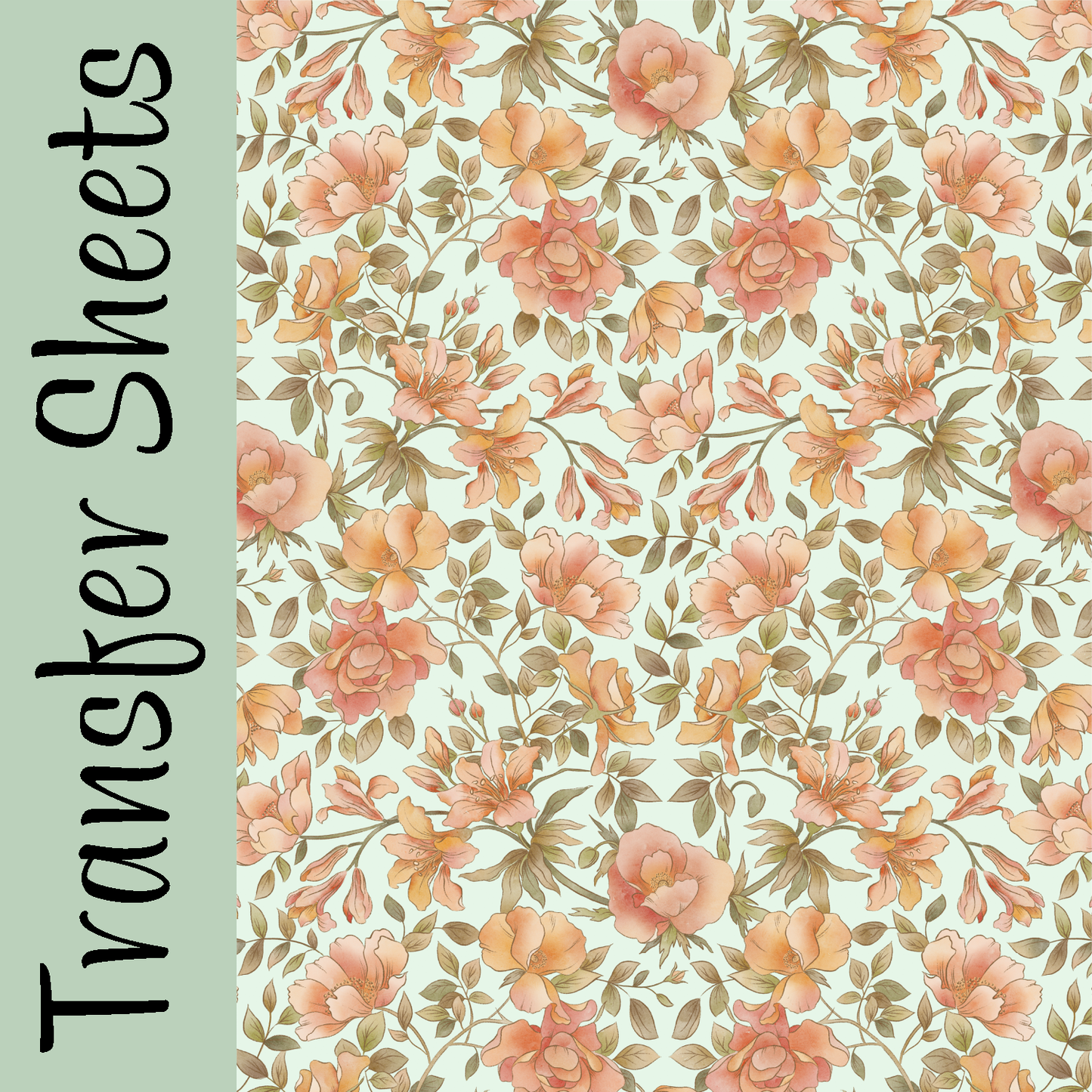 Antique Watercolor Florals Transfer Sheets