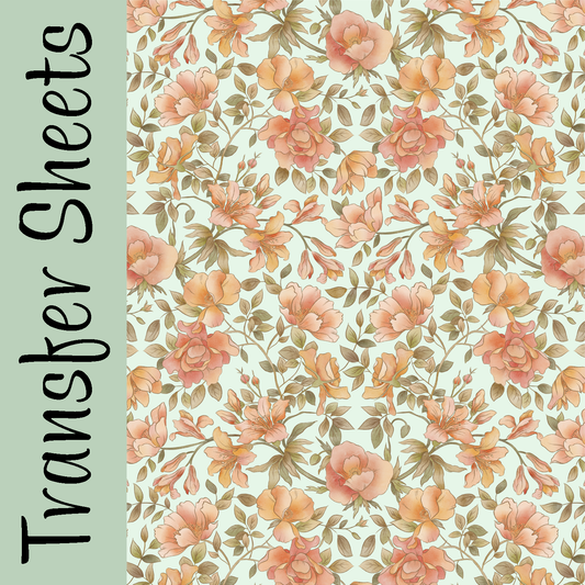 Antique Watercolor Florals Transfer Sheets