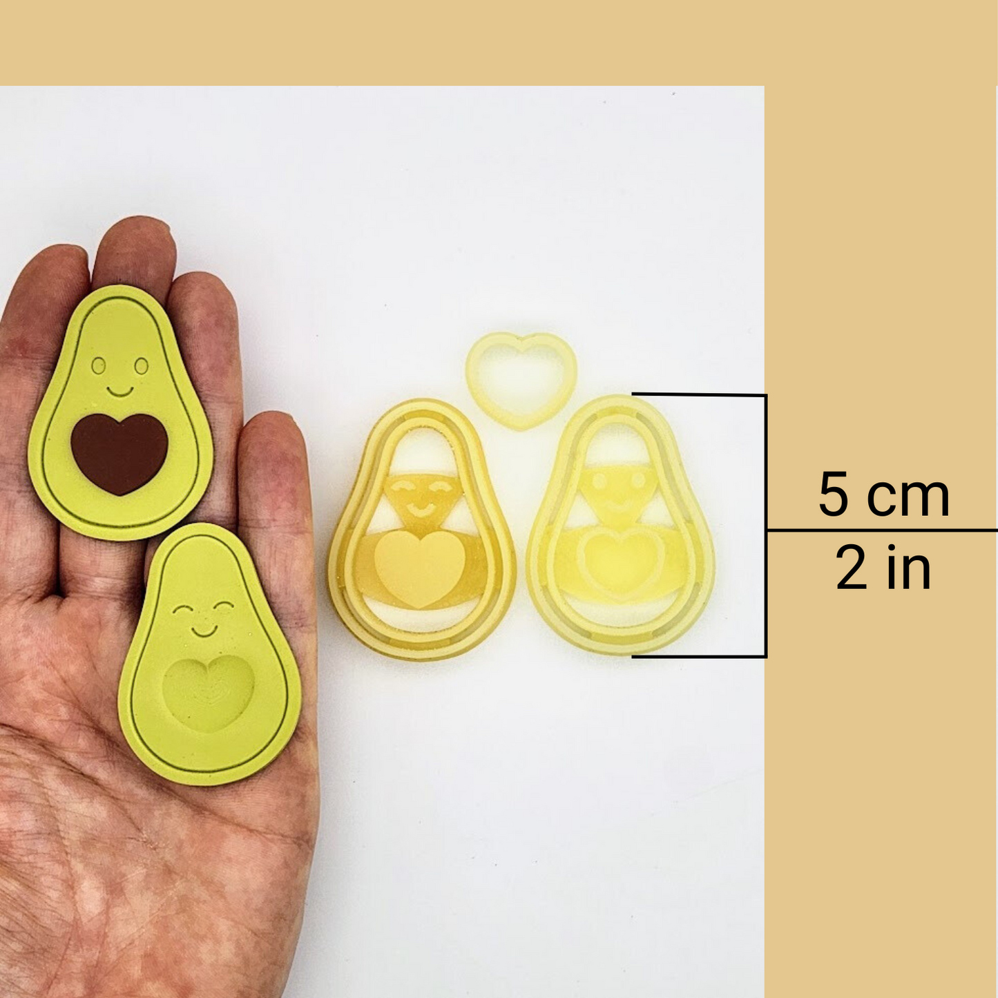 Avocado Love Polymer Clay Cutter Set