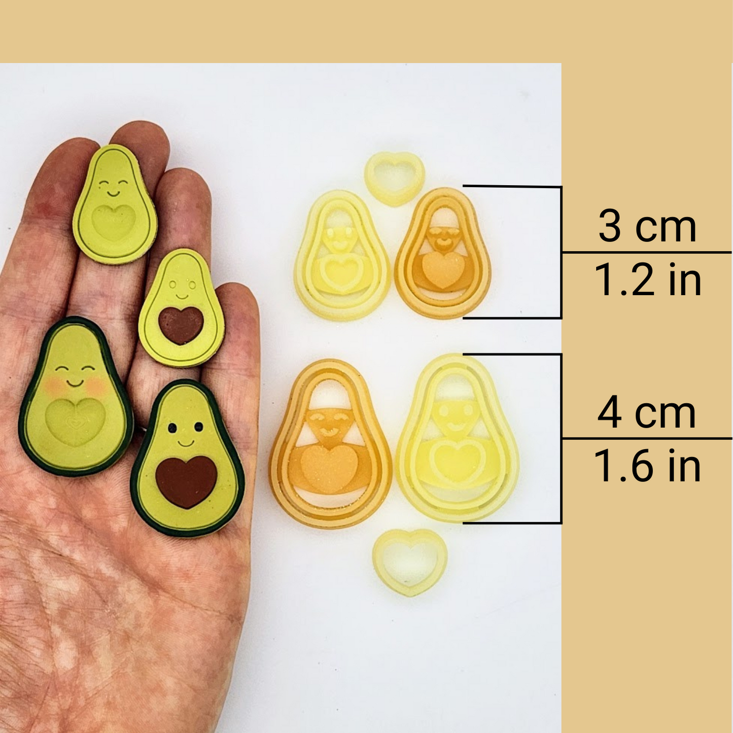 Avocado Love Polymer Clay Cutter Set