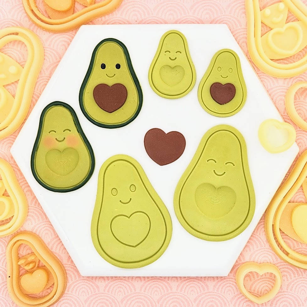 Avocado Love Polymer Clay Cutter Set