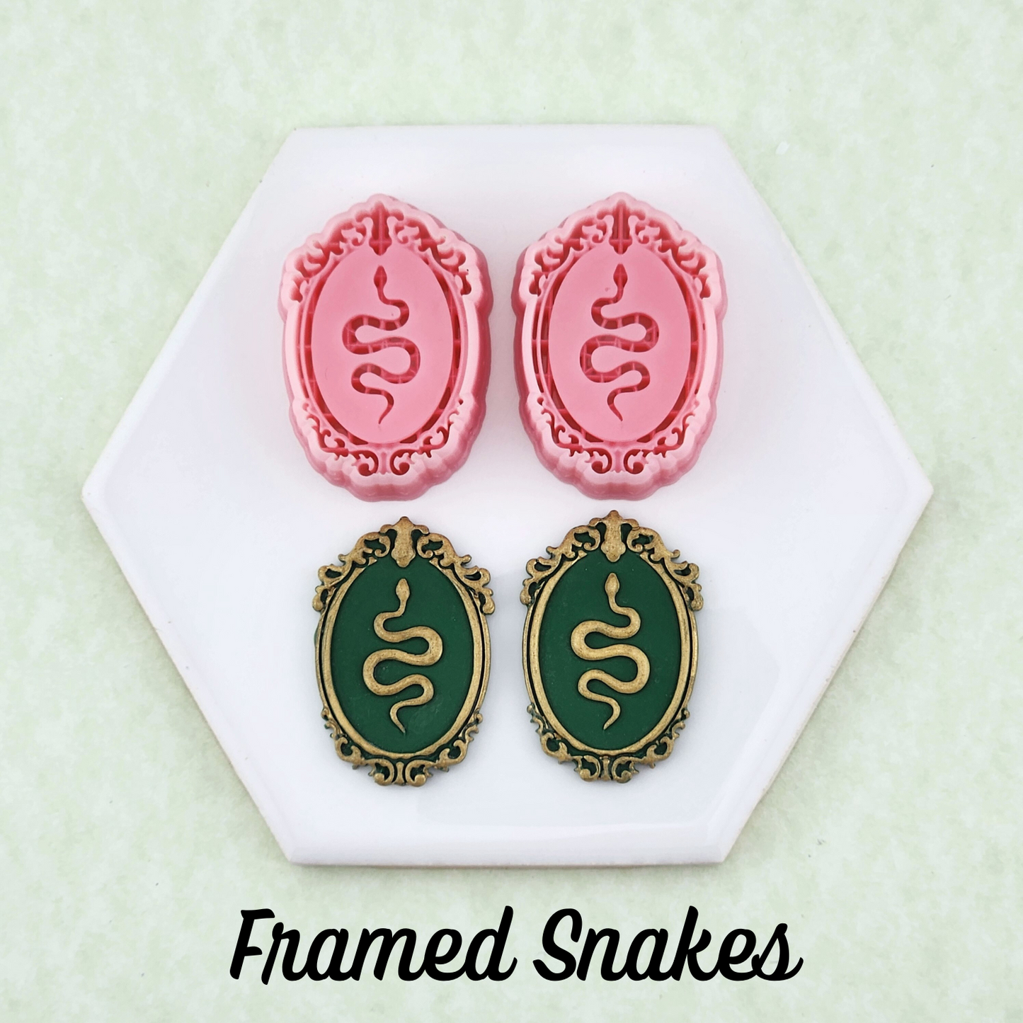Snake & Frame Polymer Clay Cutters - Mirrored Pair