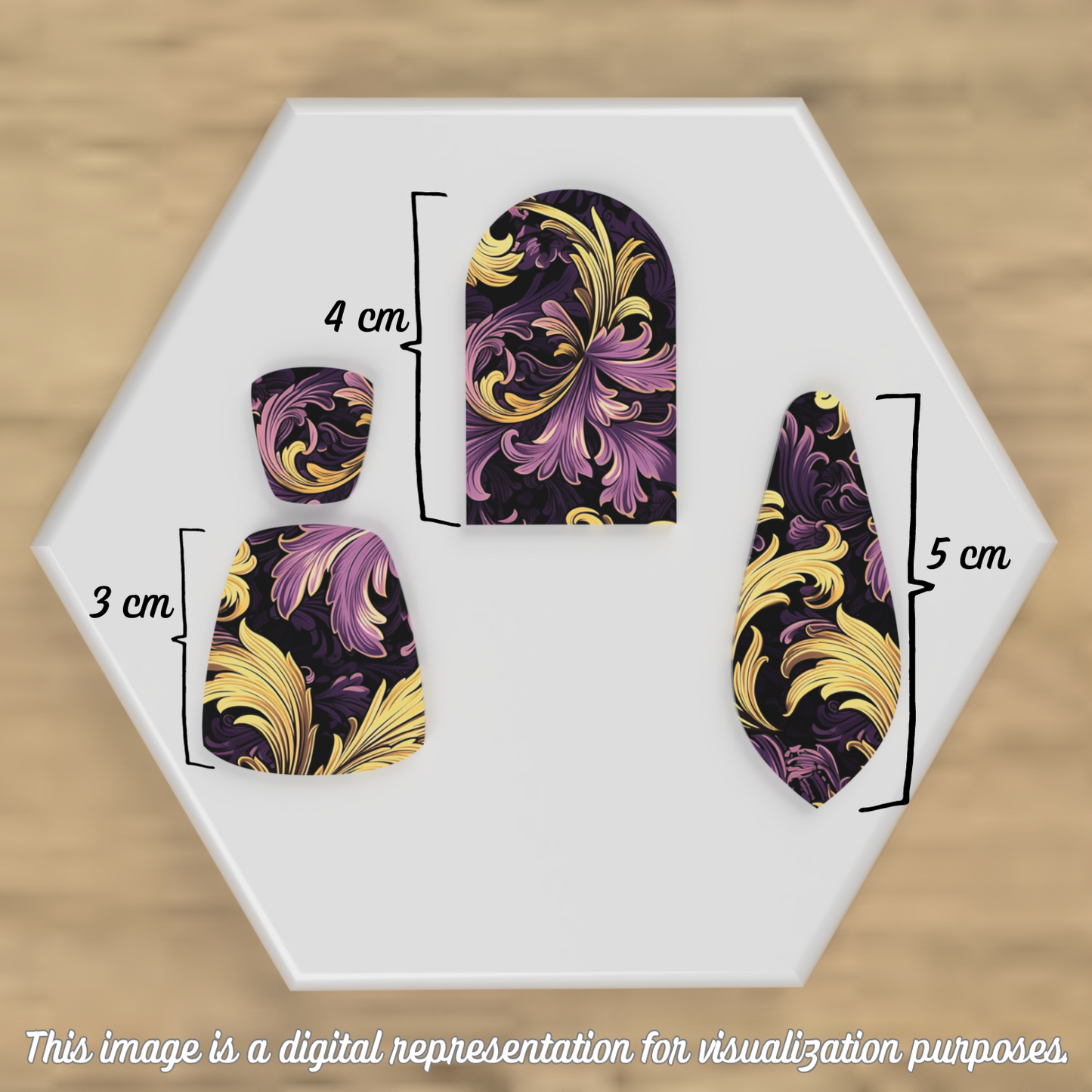 Purple & Gold Flourish Transfer Sheets