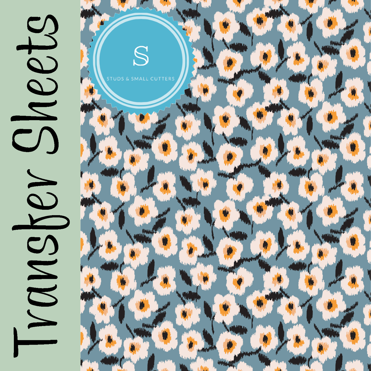 Dusky Ikat Blooms Transfer Sheets