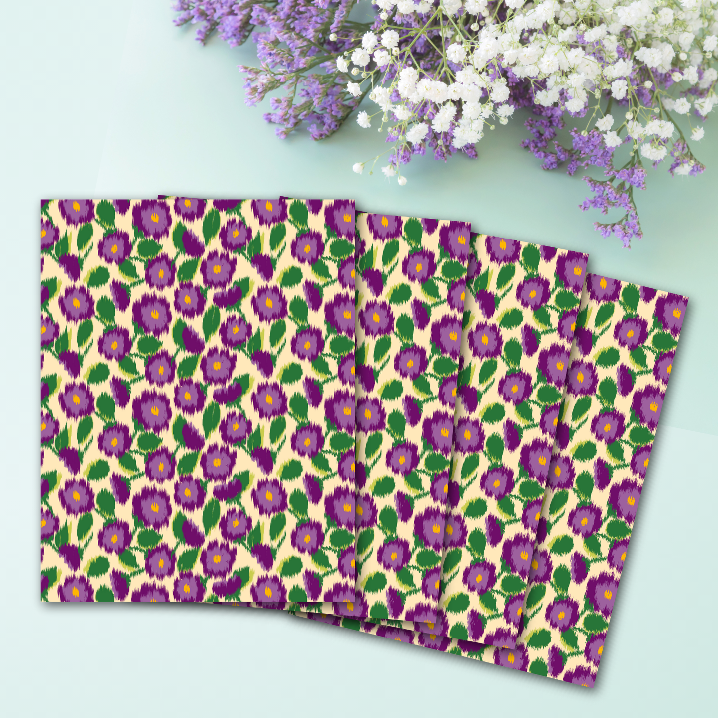 Ikat Violets Transfer Sheets
