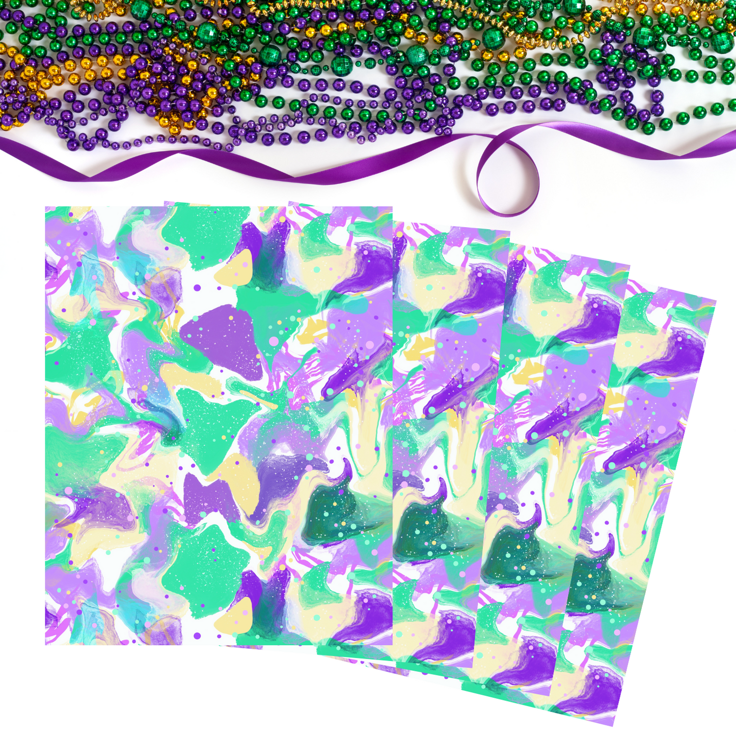 Pastel Mardi Gras Transfer Sheets