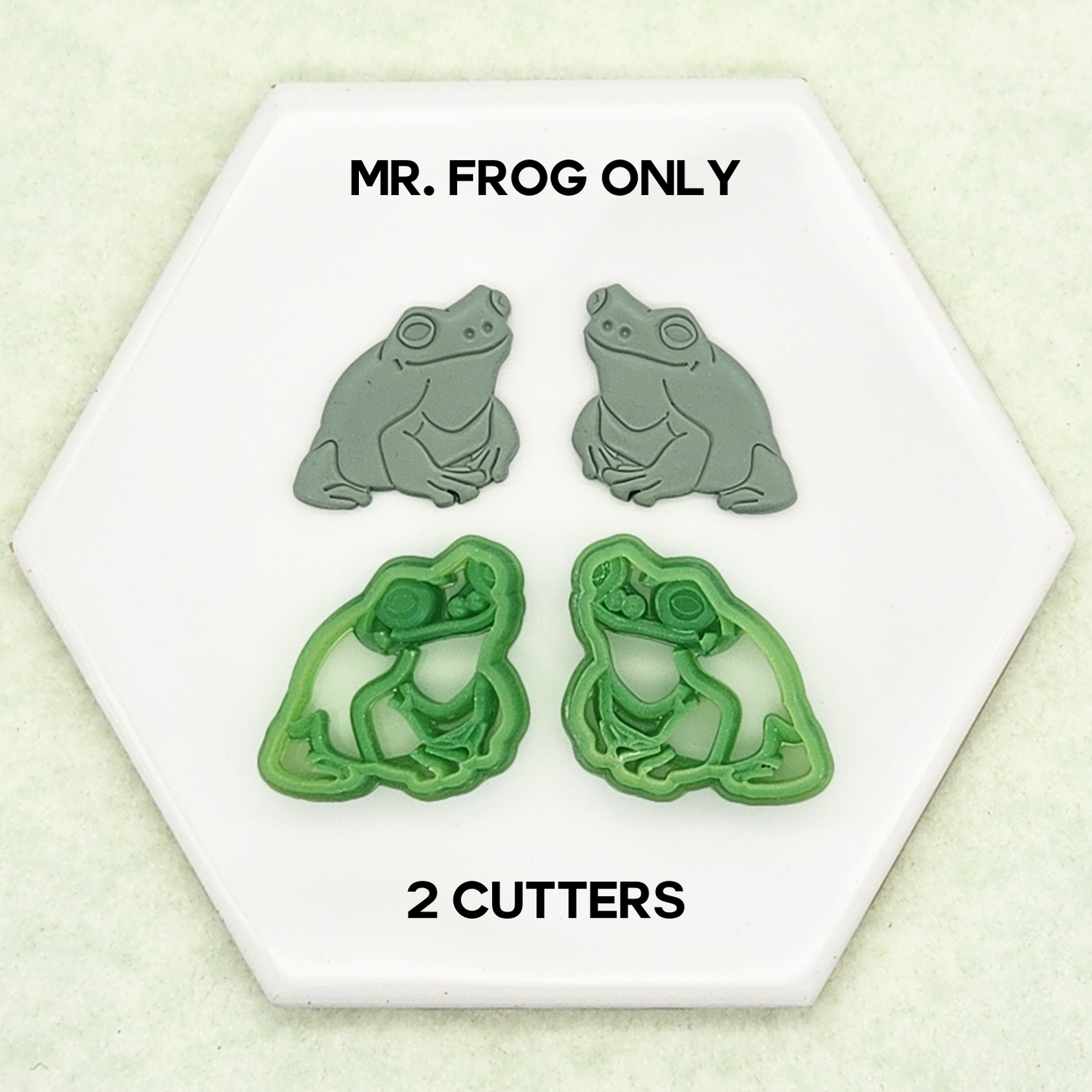 Mr. Frog and Top Hat Polymer Clay Cutters - Mirrored Sets
