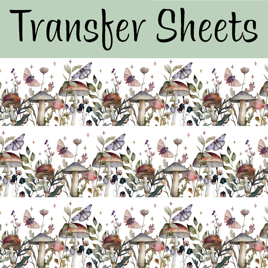 Mushroom Garden Border Transfer Sheets