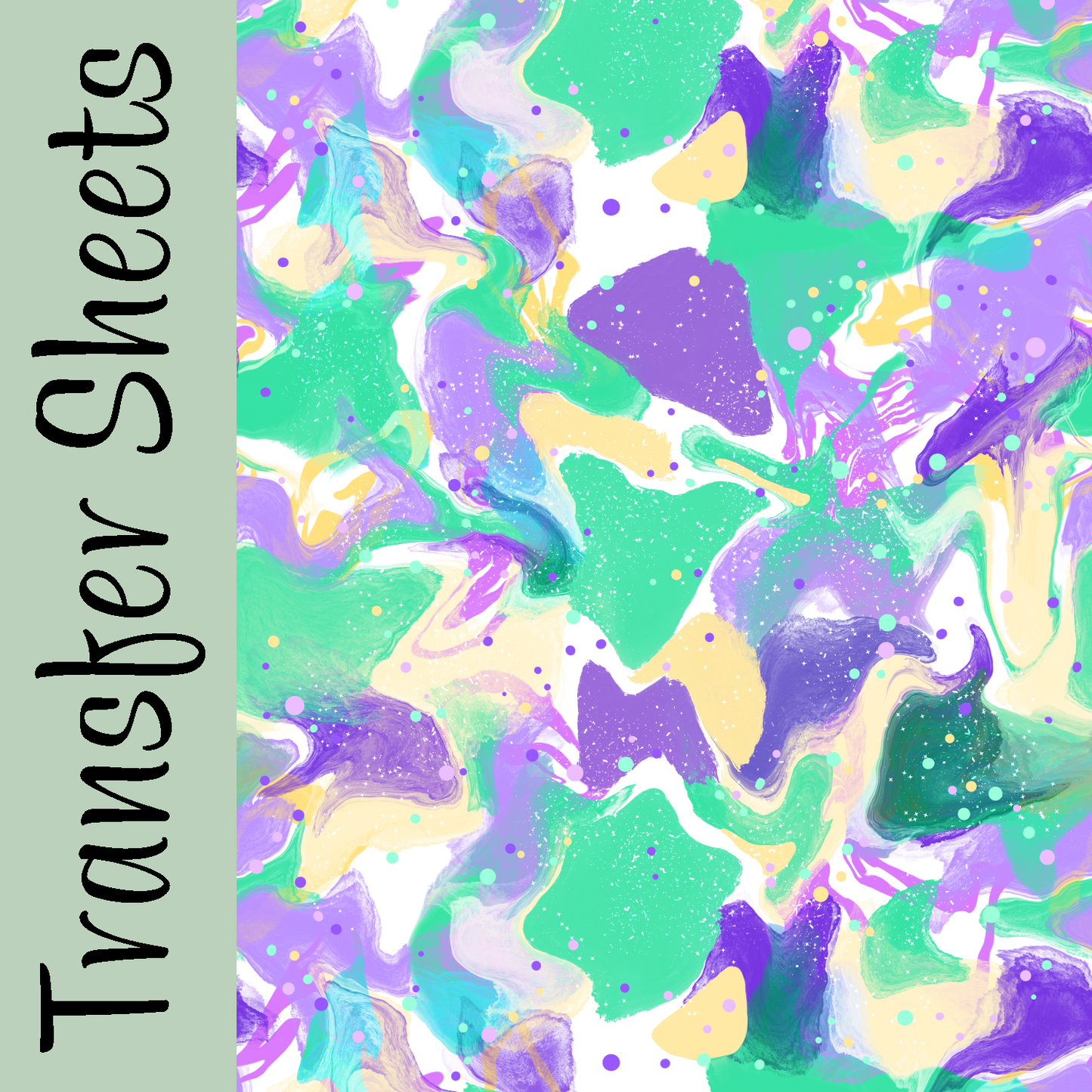 Pastel Mardi Gras Transfer Sheets
