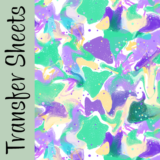 Pastel Mardi Gras Transfer Sheets